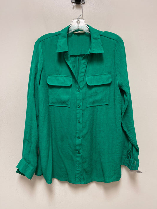 Green Blouse Long Sleeve Clothes Mentor, Size Xl
