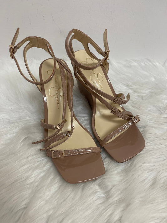 Cream Sandals Heels Wedge Jessica Simpson, Size 7
