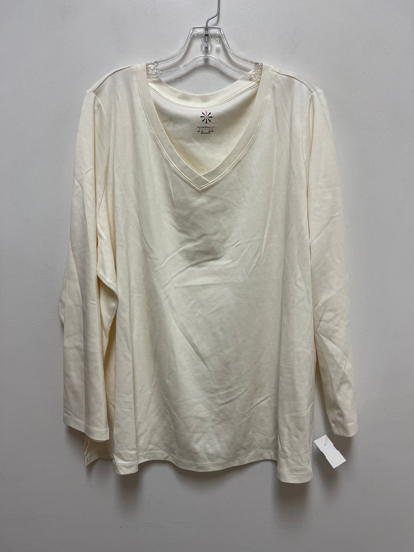 Top Long Sleeve By Isaac Mizrahi Live Qvc In Cream, Size: 3x