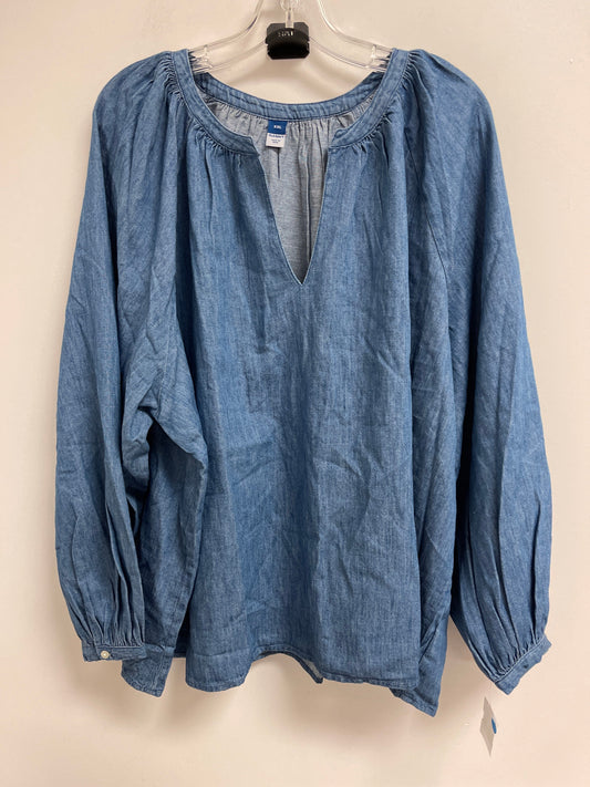 Top Long Sleeve By Old Navy In Blue Denim, Size: 2x