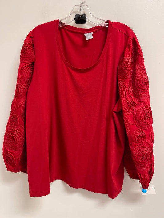 Top Long Sleeve By Chicos In Red, Size: 2x