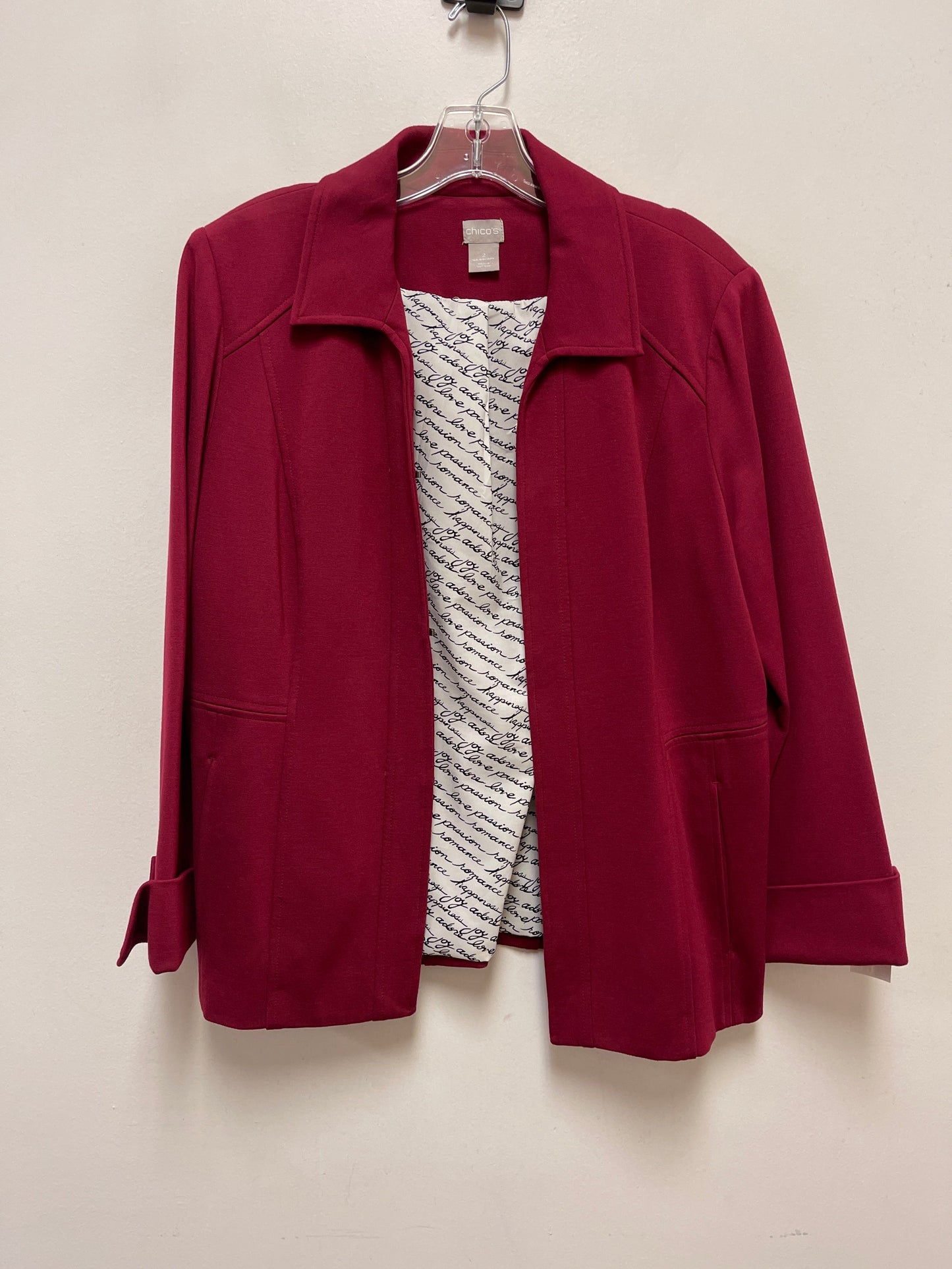 Blazer By Chicos In Red, Size: L