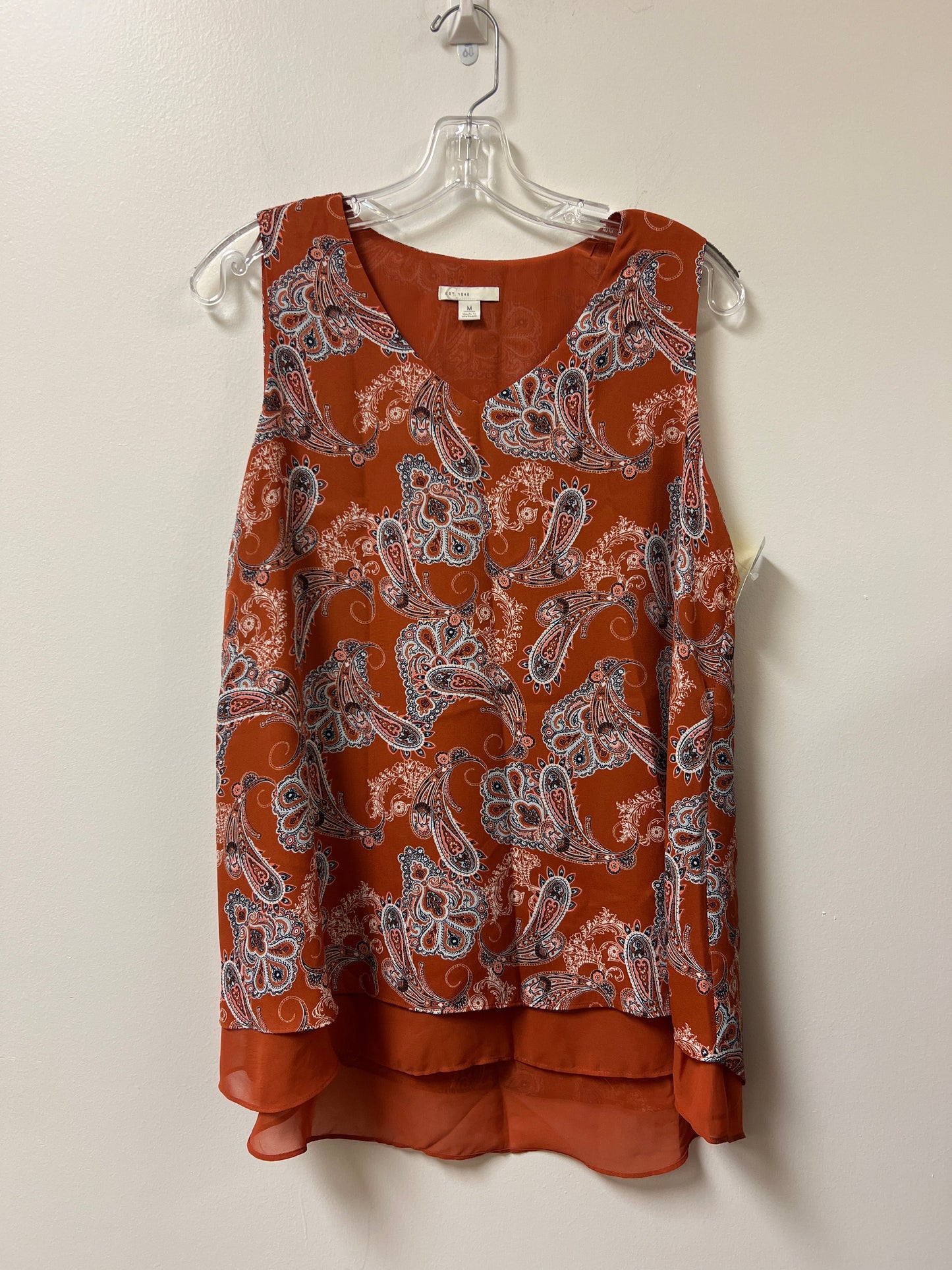 Top Sleeveless By Cato In Orange, Size: M