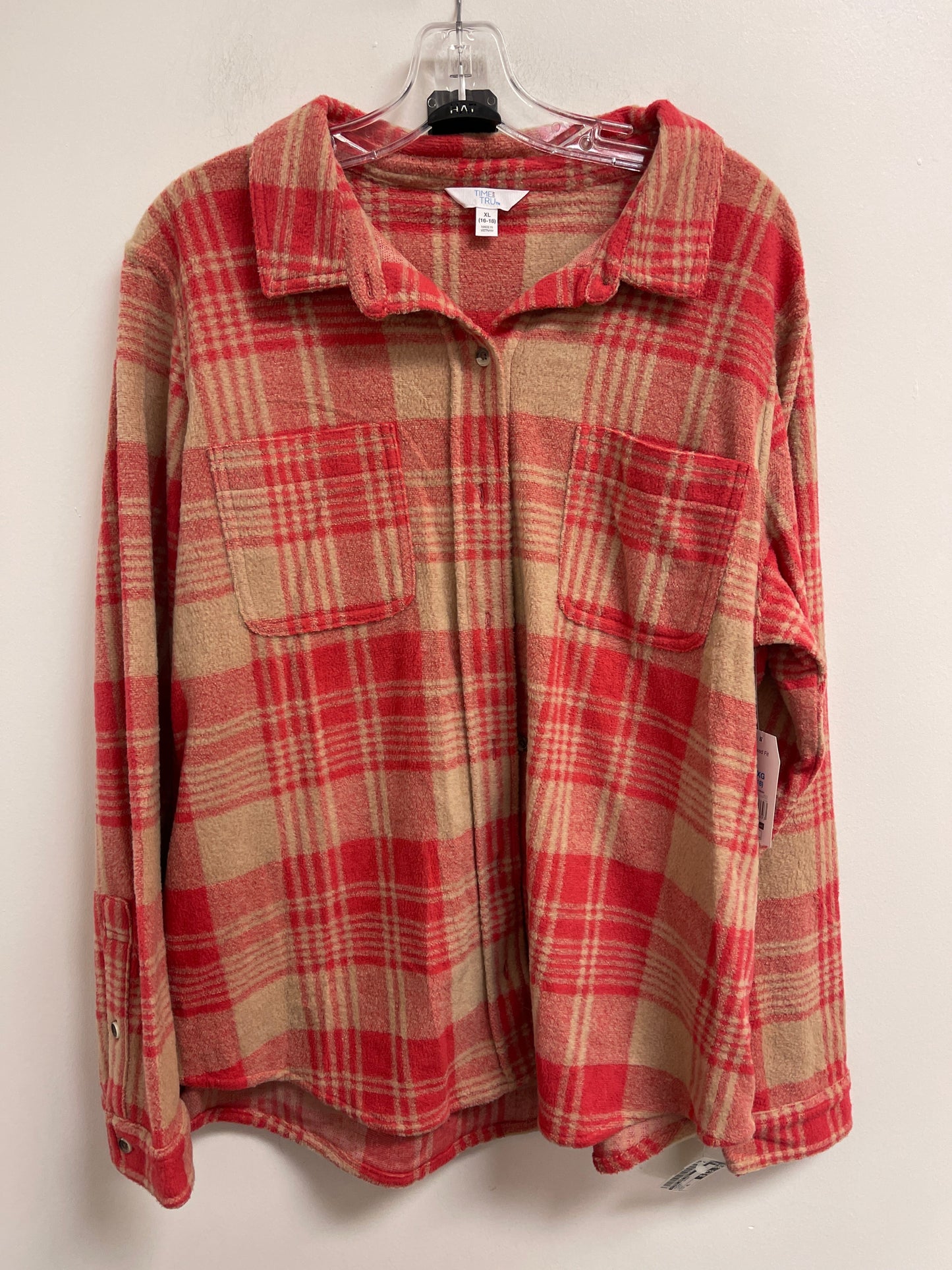 Jacket Shirt By Time And Tru In Coral, Size: Xl