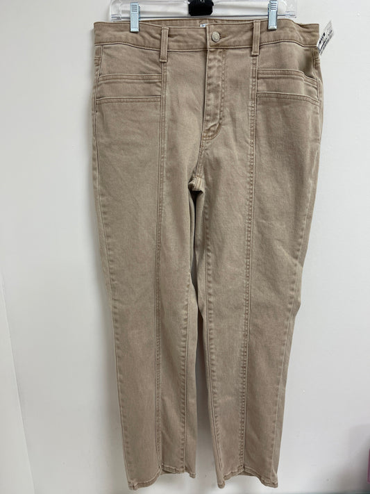 Jeans Straight By Time And Tru In Tan, Size: 14