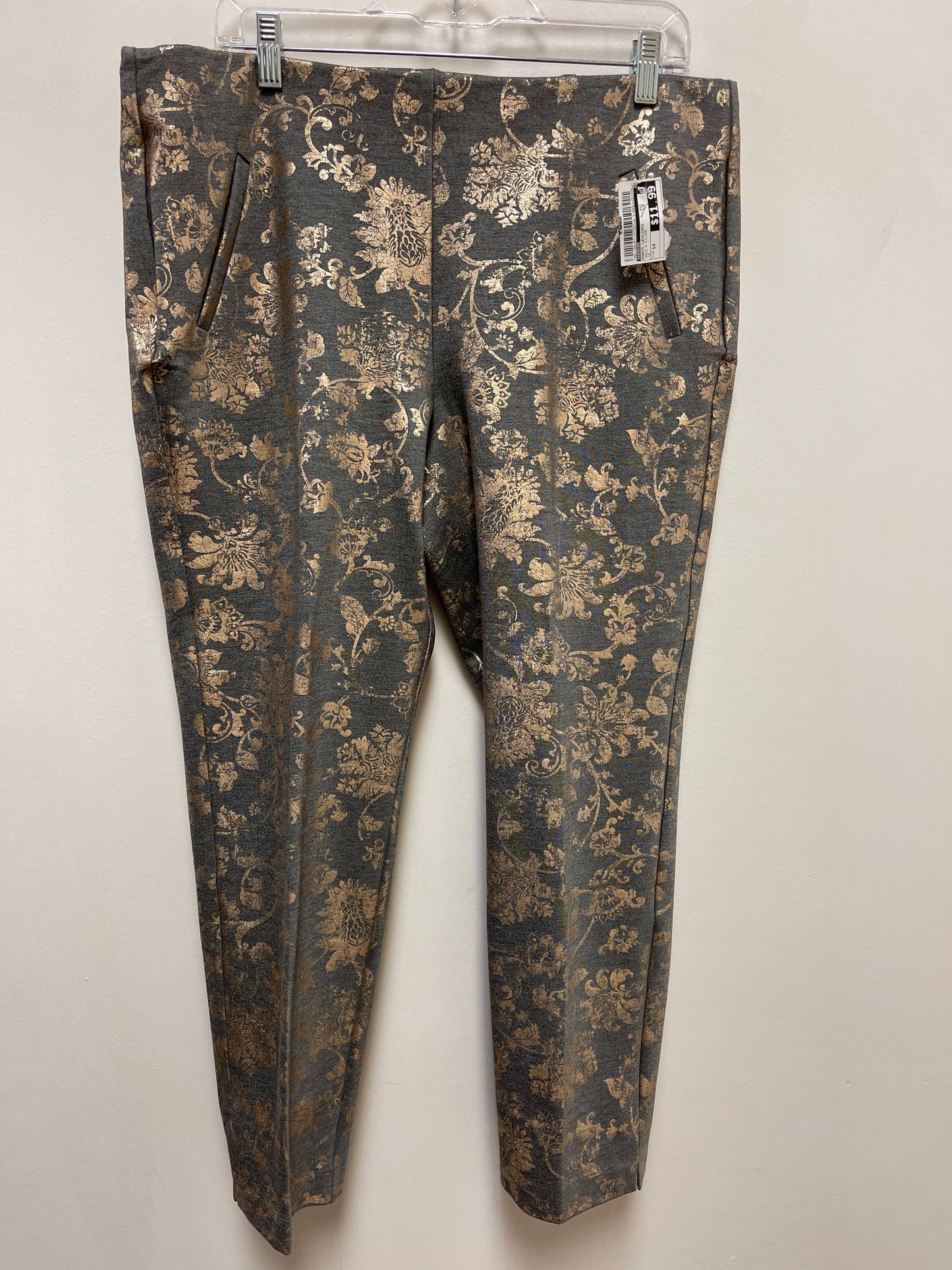 Pants Leggings By Chicos In Gold & Silver, Size: 14