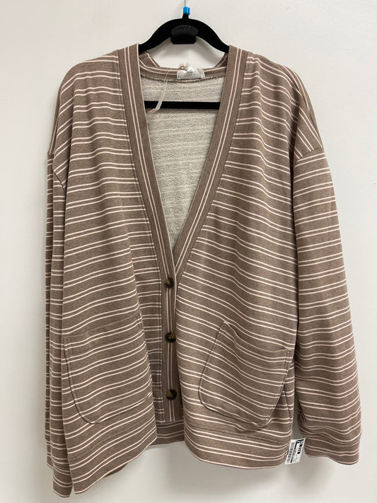 Sweater Cardigan By Clothes Mentor In Brown, Size: 2x