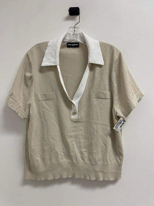 Top Short Sleeve By Karl Lagerfeld In Cream, Size: L