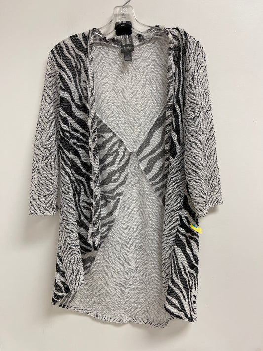 Sweater Cardigan By Chicos In Black & White, Size: M