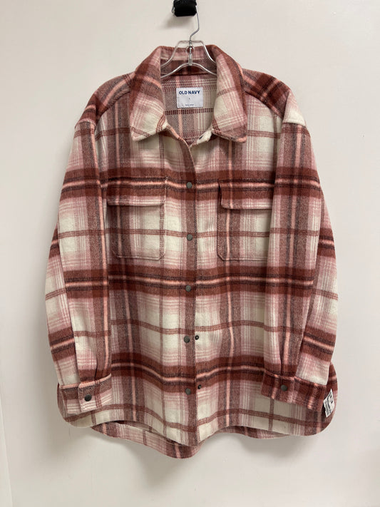 Jacket Shirt By Old Navy In Pink, Size: L