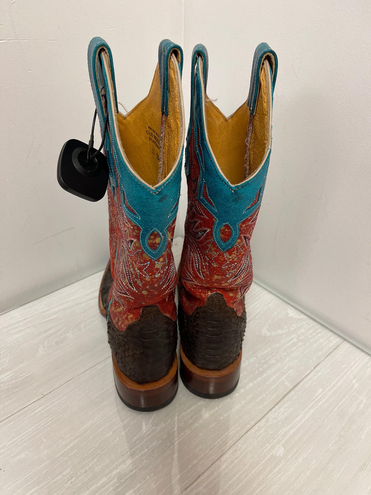 Boots Western By Cmb In Blue & Red, Size: 7.5