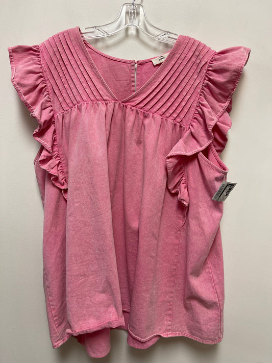 Top Short Sleeve By Entro In Pink, Size: 2x