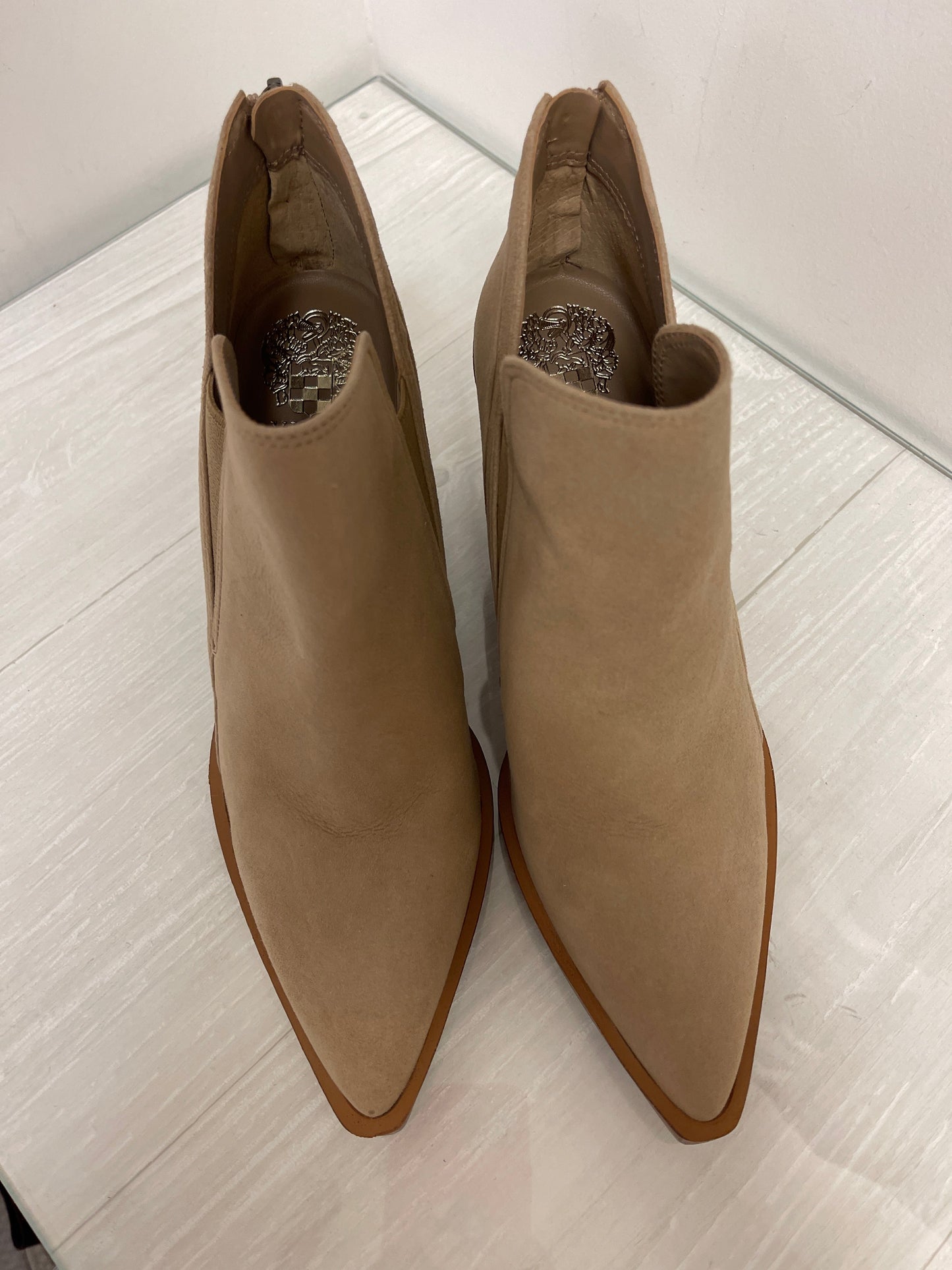 Boots Ankle Heels By Vince Camuto In Tan, Size: 8