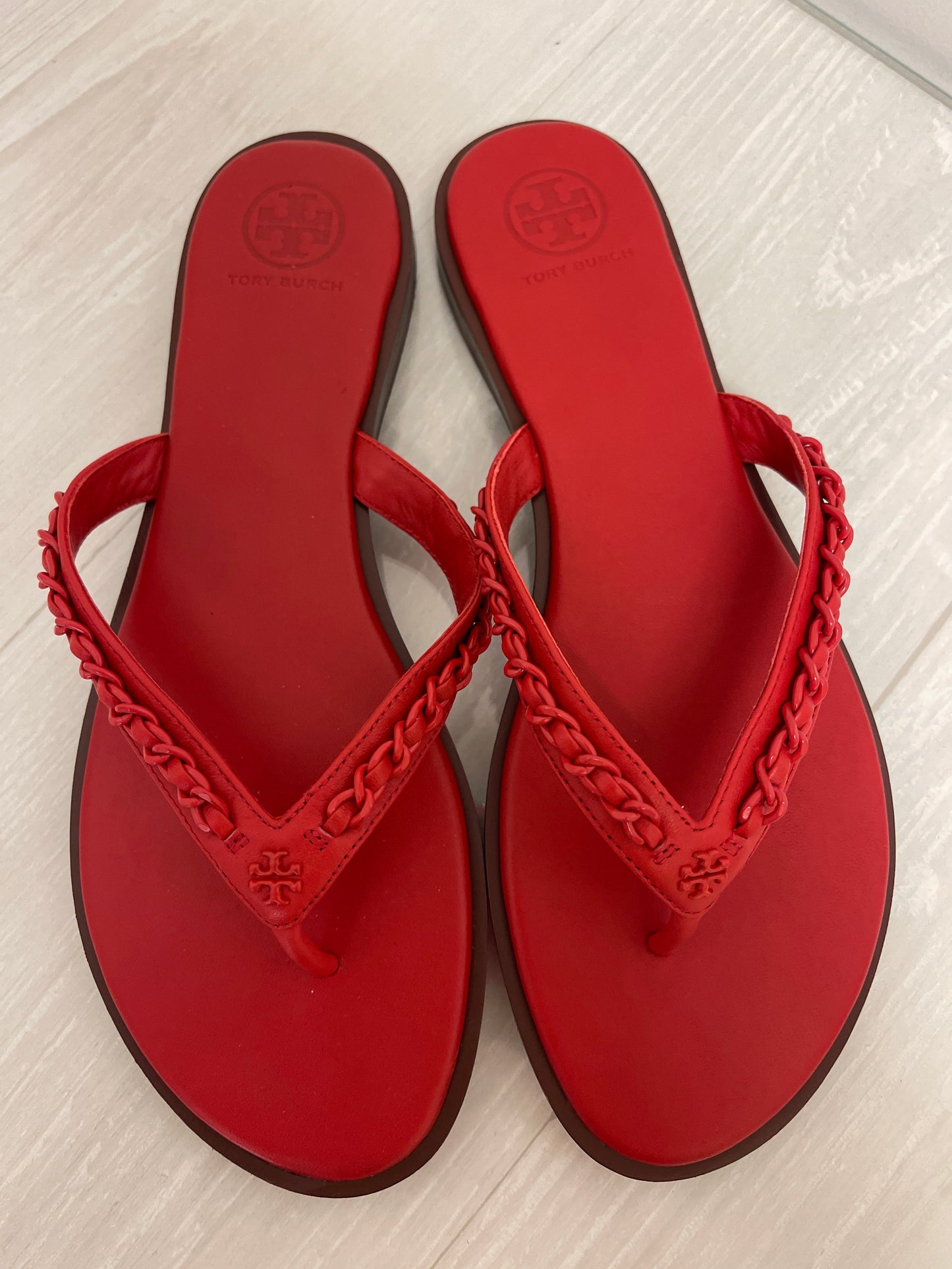 Sandals Designer By Tory Burch In Red, Size: 8