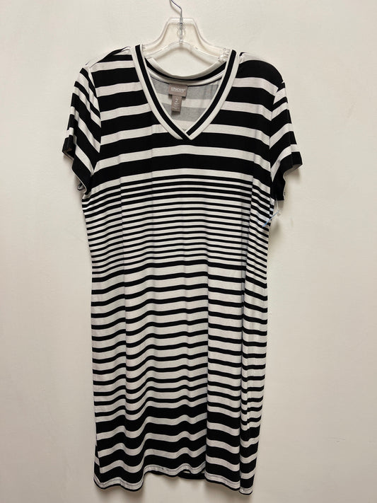 Dress Casual Maxi By Chicos In Black & White, Size: L