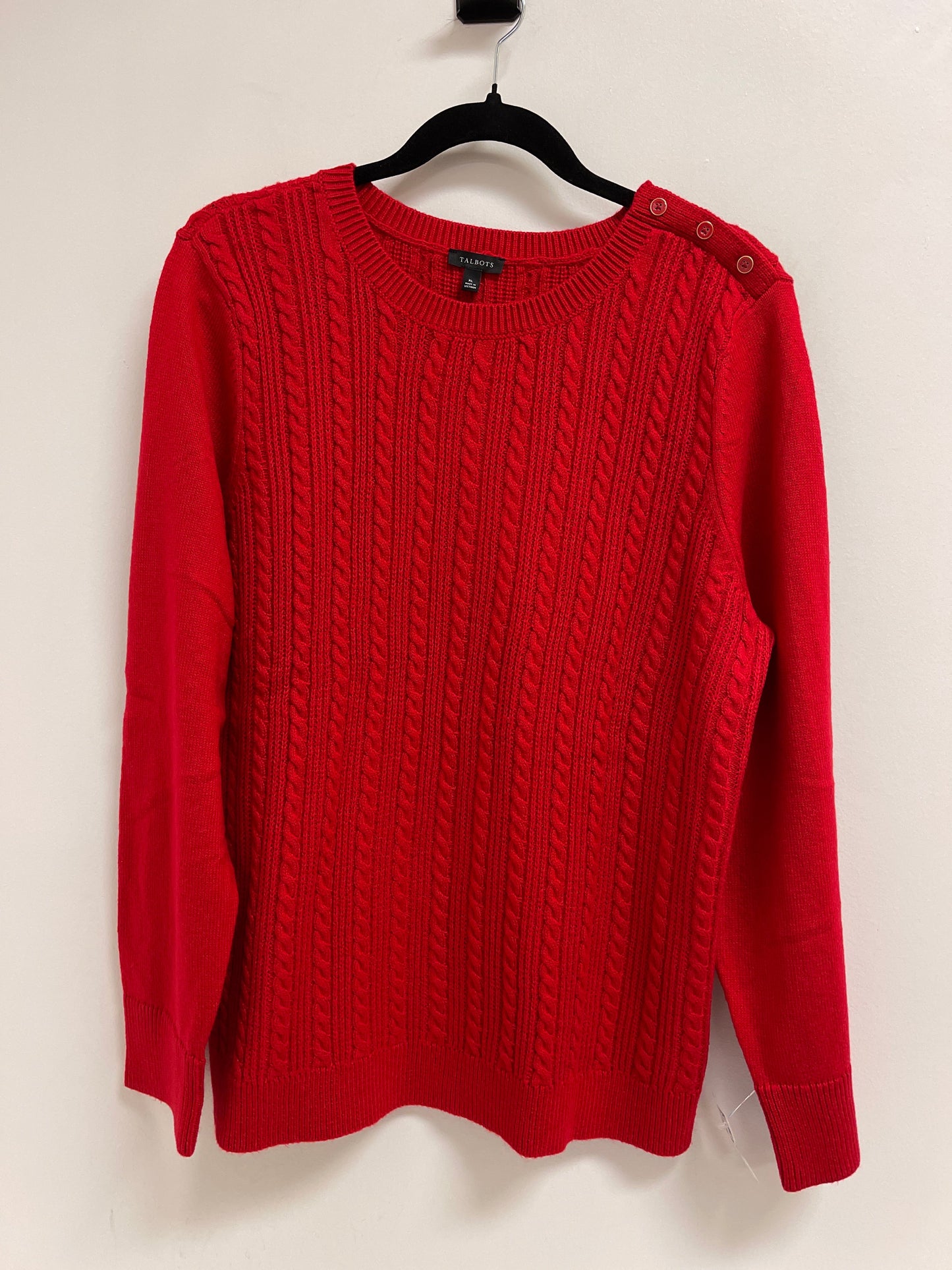 Sweater By Talbots In Red, Size: Xl