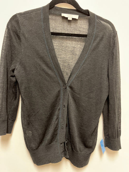 Sweater Cardigan By Loft In Black, Size: L