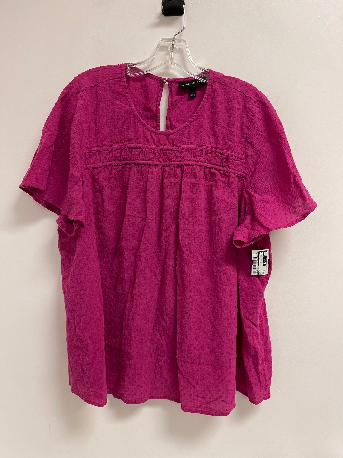 Top Short Sleeve By Lane Bryant In Pink, Size: 3x