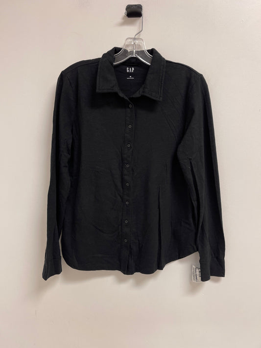 Blouse Long Sleeve By Gap In Black, Size: M