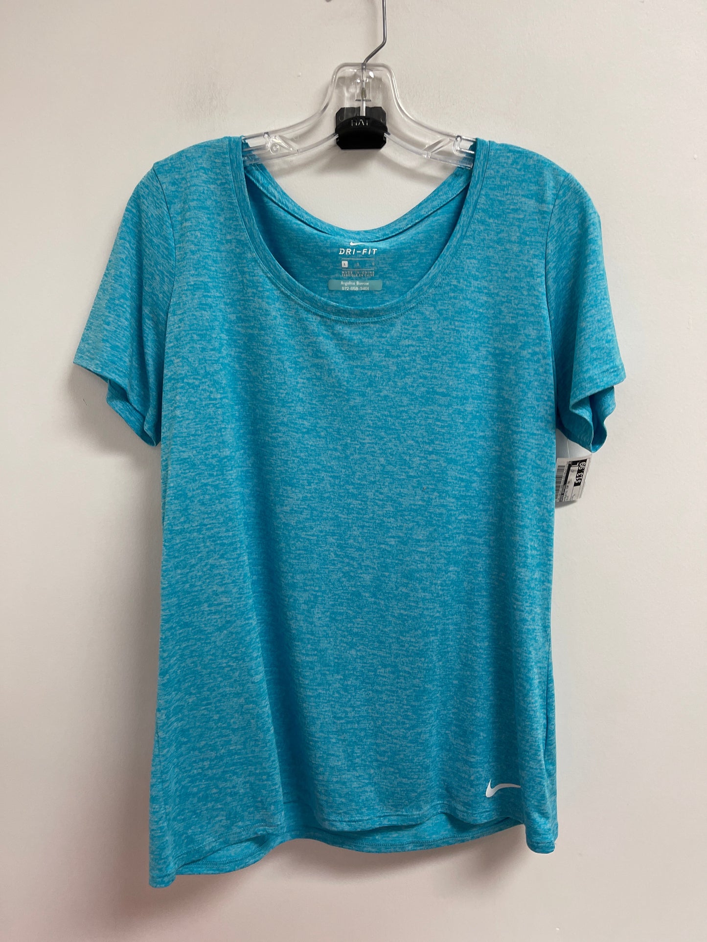 Athletic Top Short Sleeve By Nike Apparel In Blue, Size: L