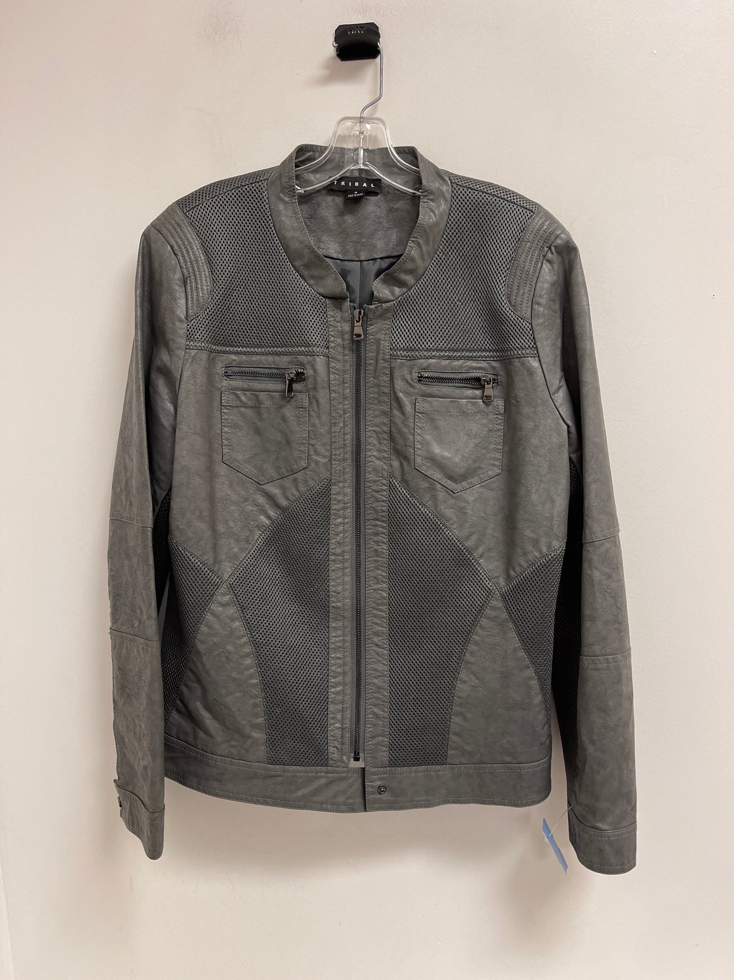 Jacket Moto By Tribal In Grey, Size: Xl