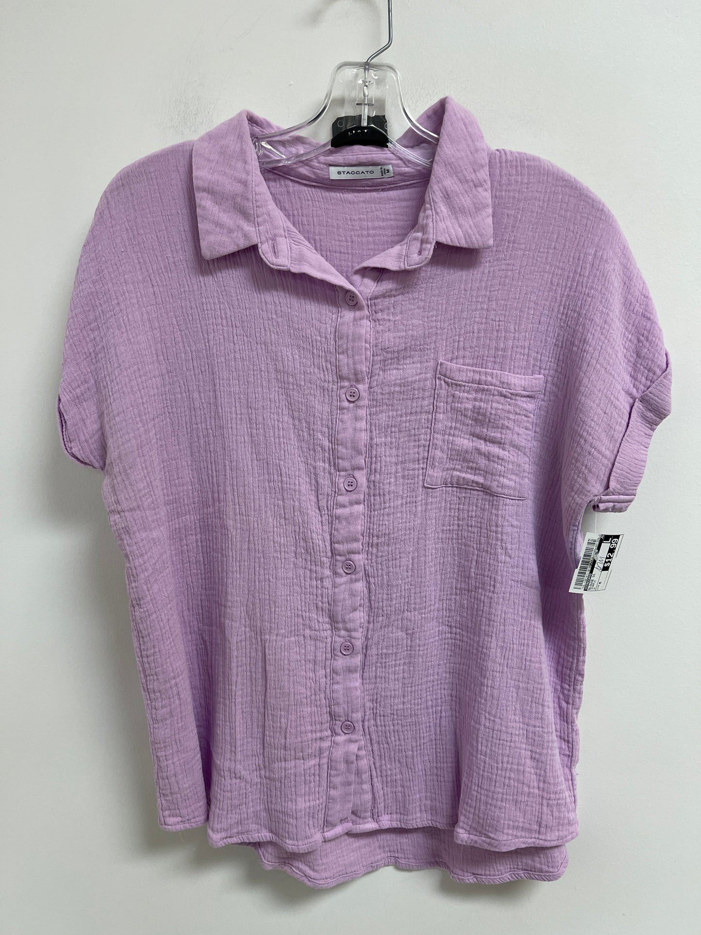 Blouse Short Sleeve By Staccato In Purple, Size: M