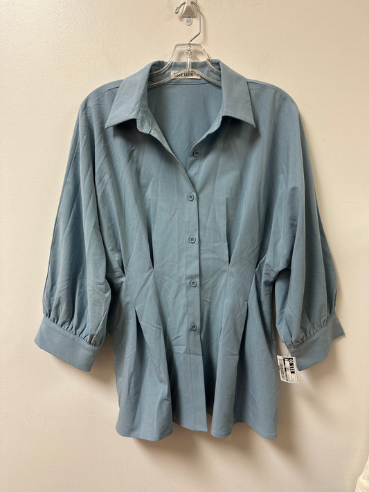 Blouse Long Sleeve By Grace Karin In Blue, Size: L