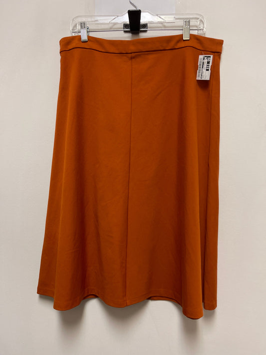 Skirt Midi By Liz Claiborne In Orange, Size: L