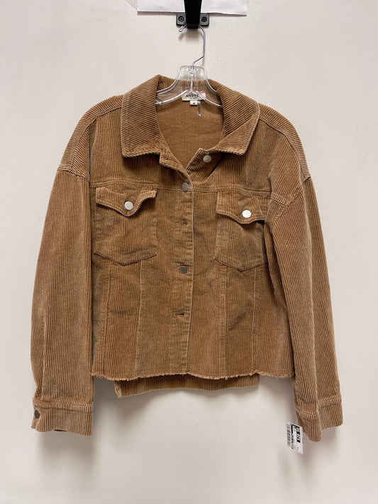 Jacket Shirt By Andree By Unit In Brown, Size: M