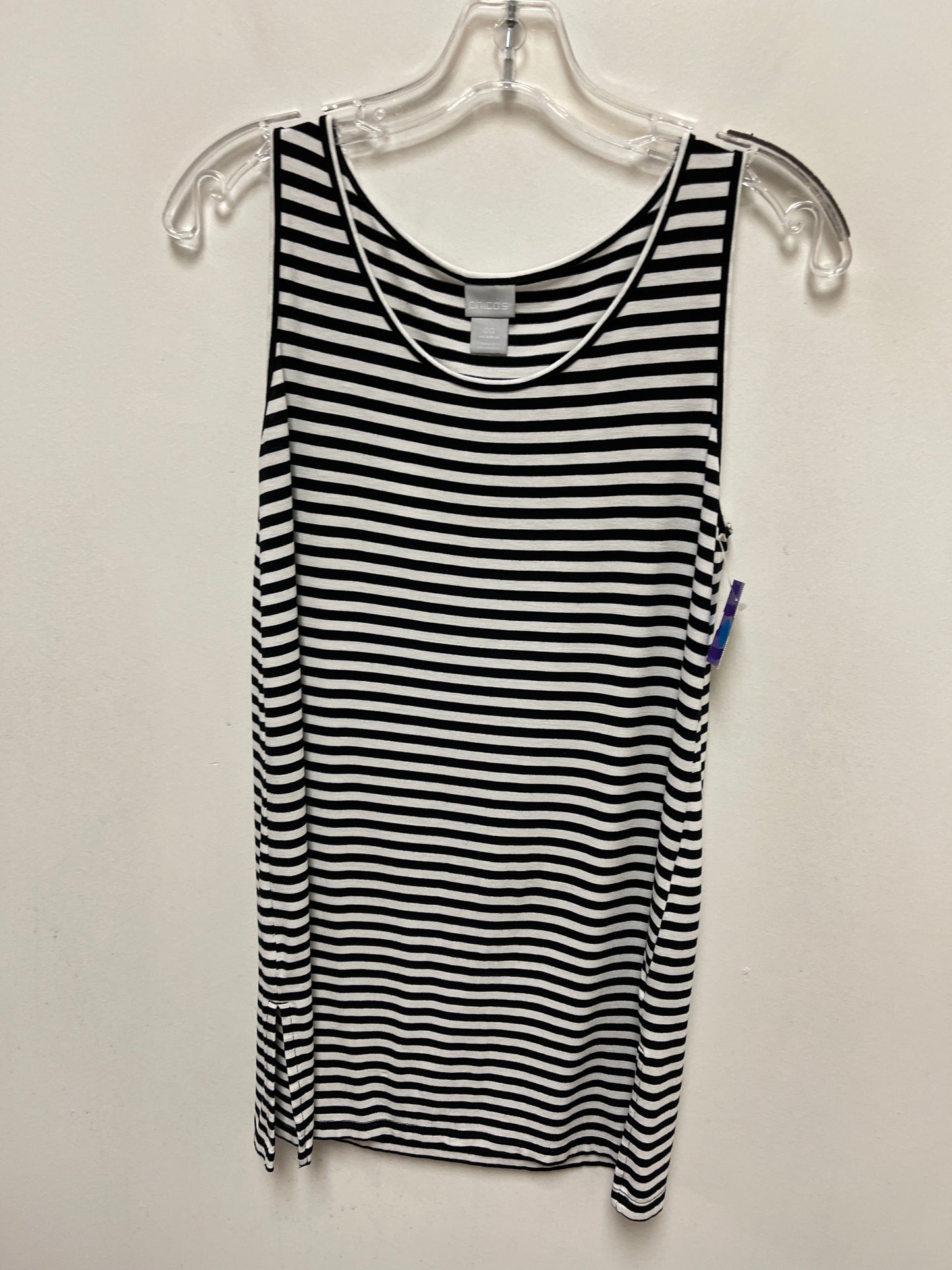 Black & White Tunic Sleeveless Chicos, Size Xs