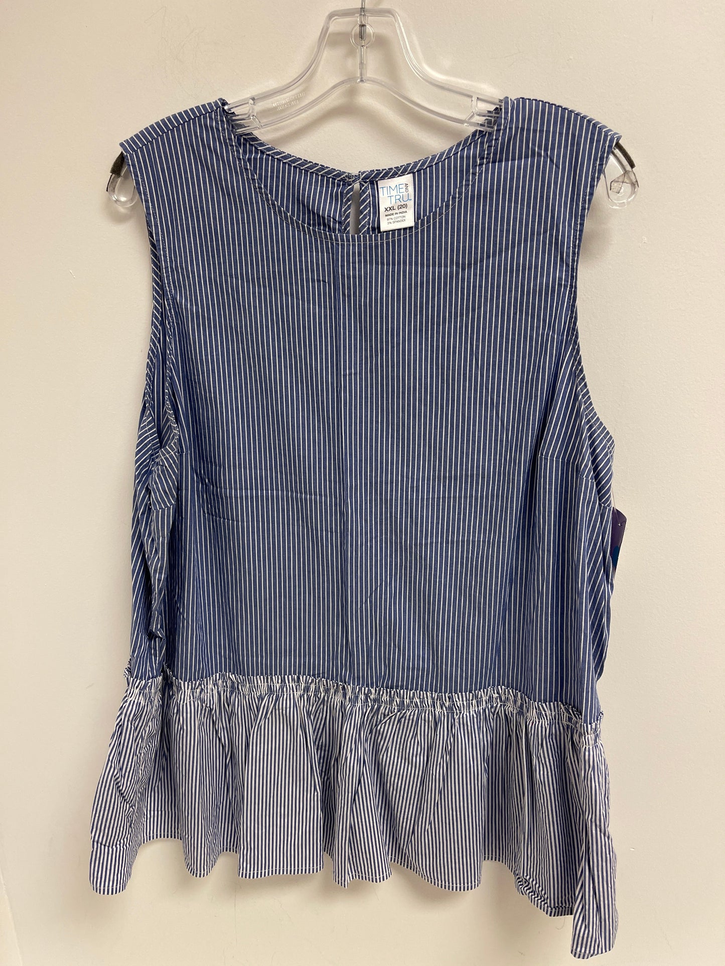Blue Top Sleeveless Time And Tru, Size 2x