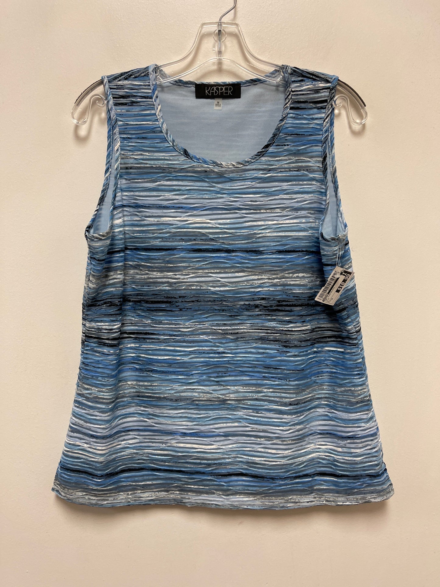 Top Sleeveless By Kasper In Blue, Size: M