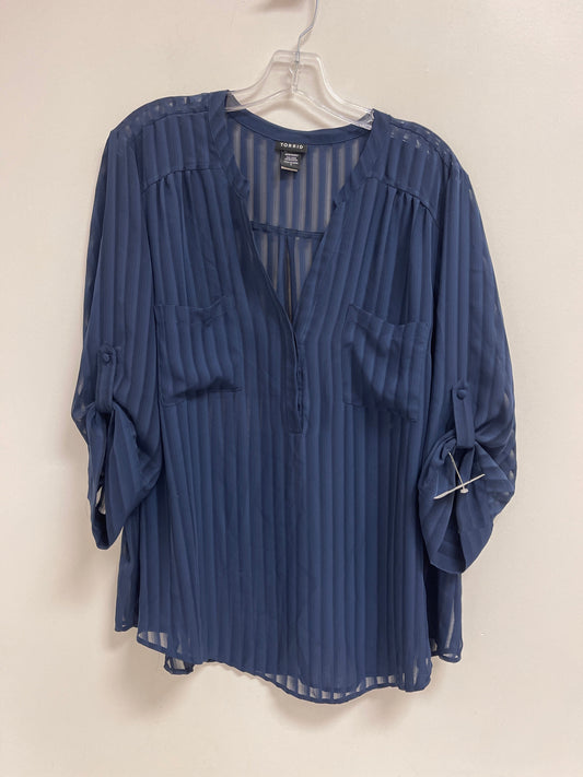 Top Long Sleeve By Torrid In Blue, Size: 2x