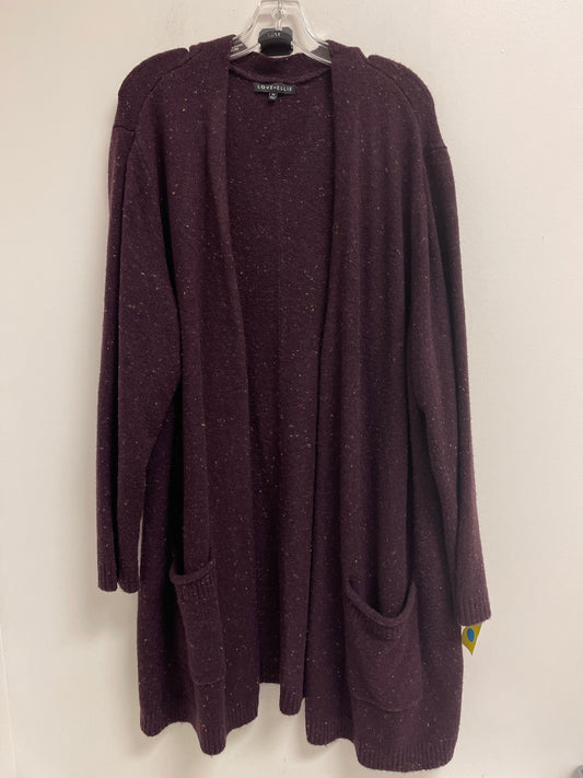 Cardigan By Clothes Mentor In Purple, Size: 2x