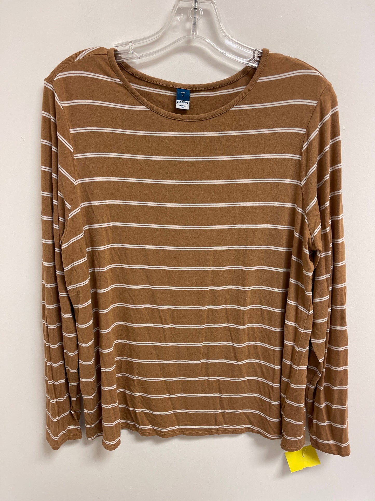 Top Long Sleeve Basic By Old Navy In Brown, Size: L