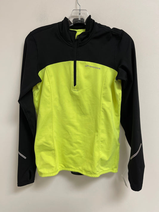 Athletic Top Long Sleeve Collar By Brooks In Yellow, Size: S