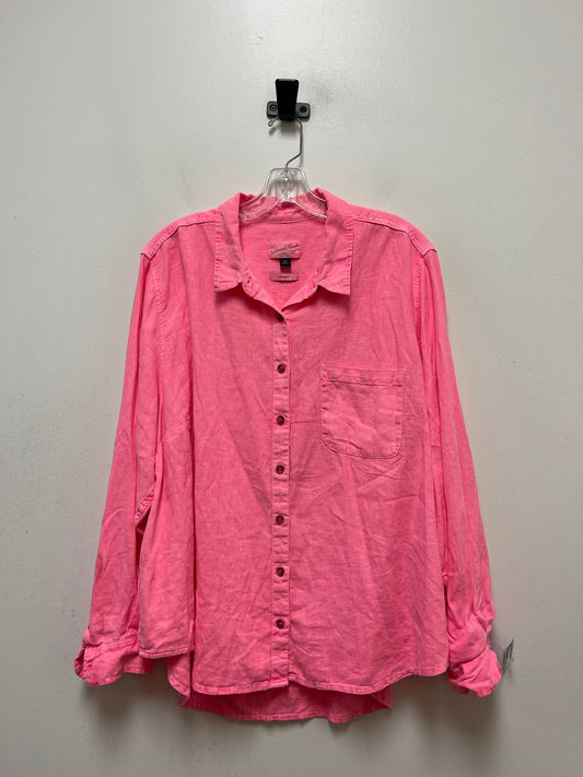 Pink Top Long Sleeve Universal Thread, Size 2x