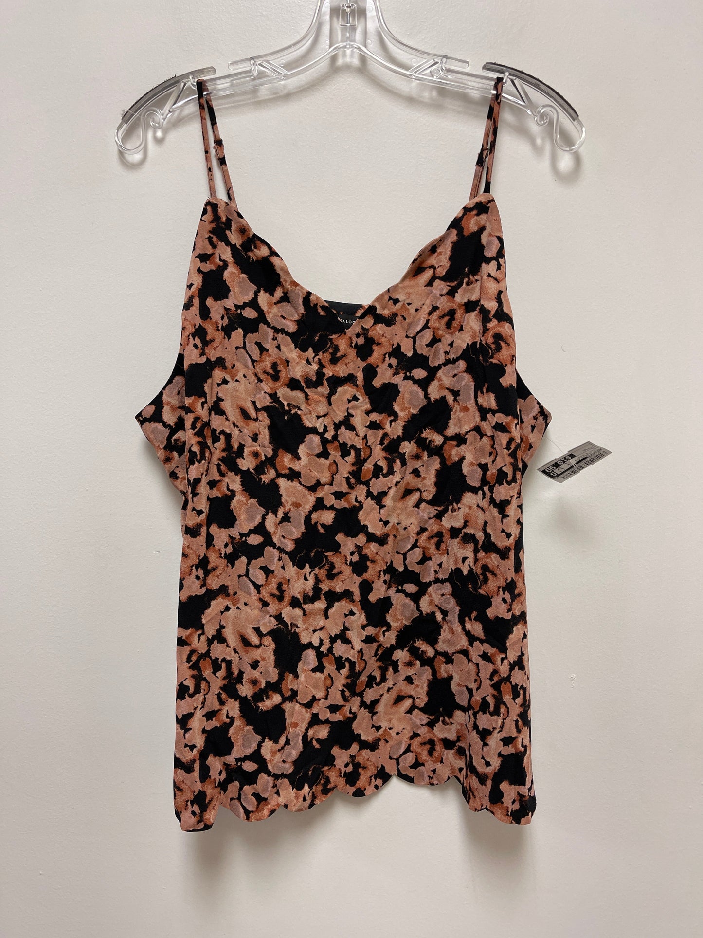 Black & Brown Top Sleeveless Halogen, Size Xl