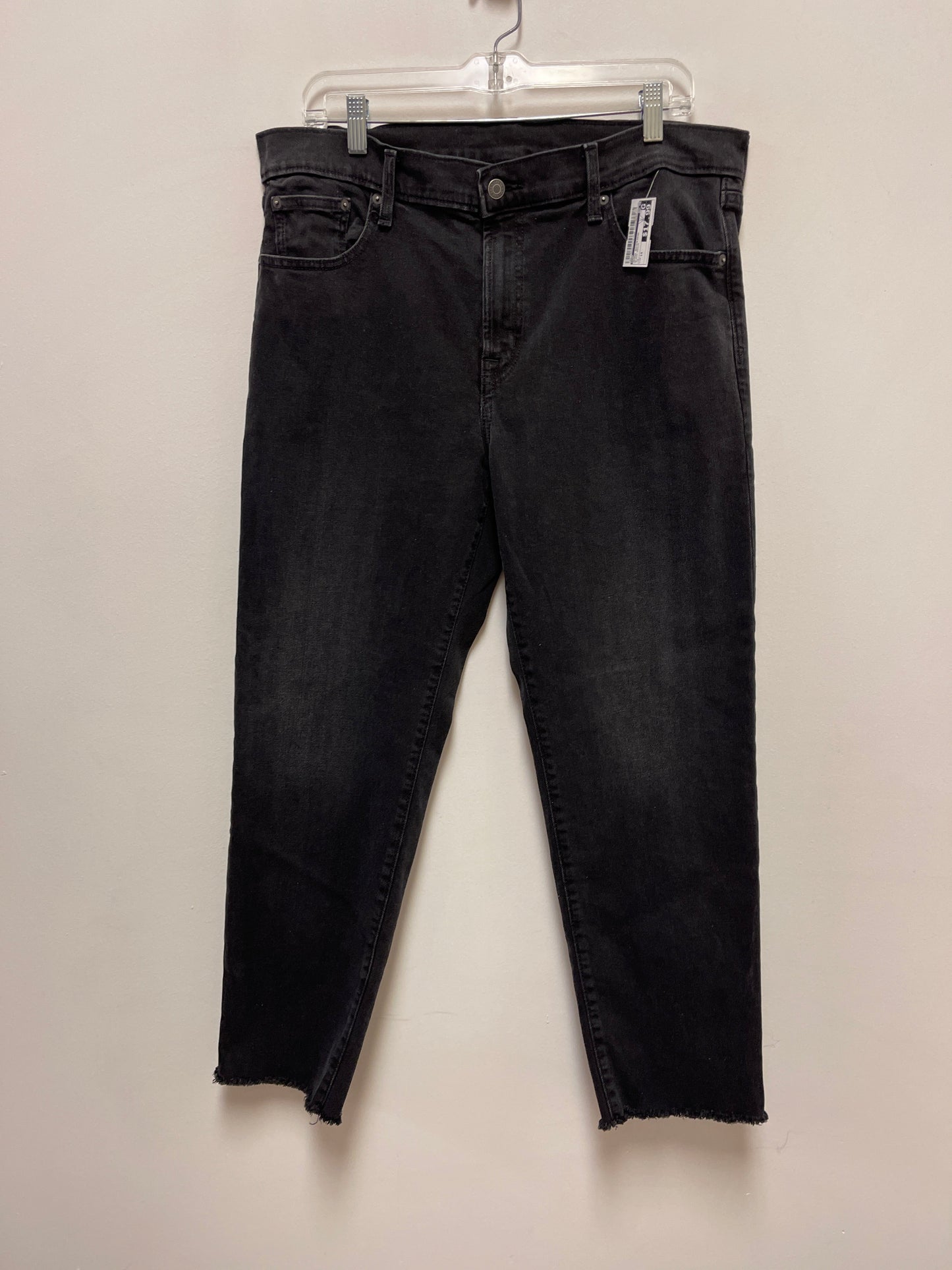 Black Denim Jeans Boyfriend Gap, Size 14