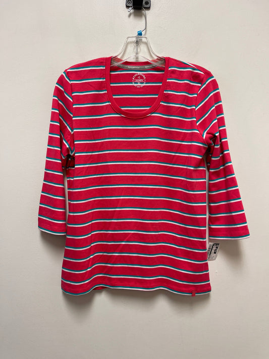 Athletic Top Long Sleeve Collar By Jockey In Striped Pattern, Size: Xl