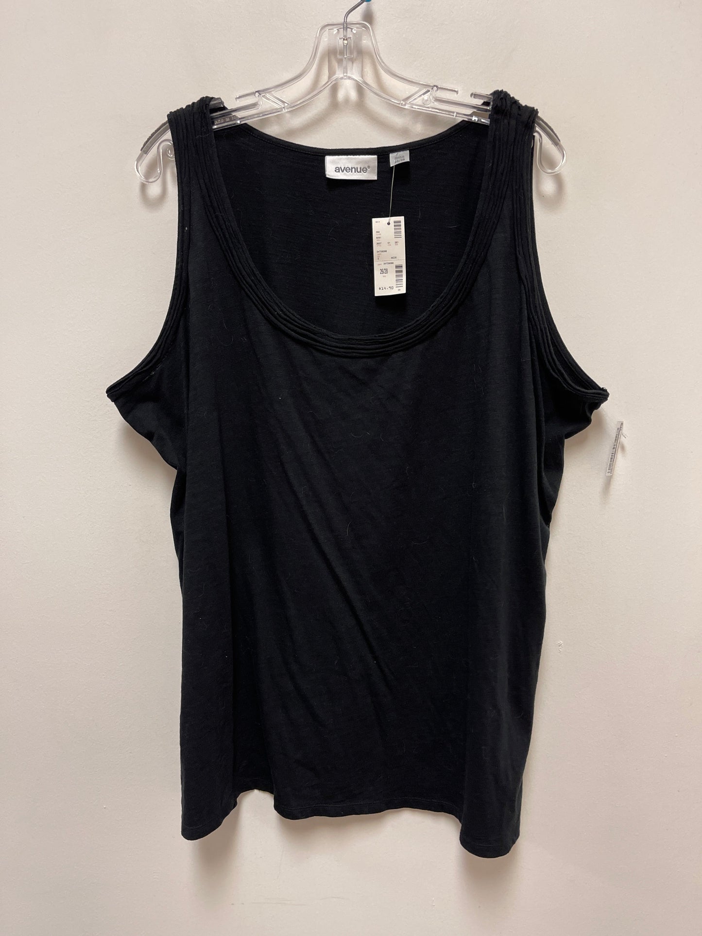 Top Sleeveless By Avenue In Black, Size: 4x