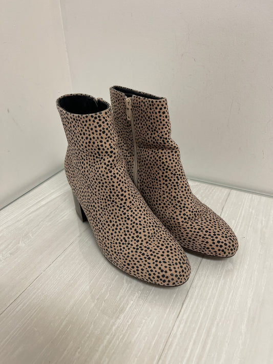 Boots Ankle Heels By Loft In Animal Print, Size: 7