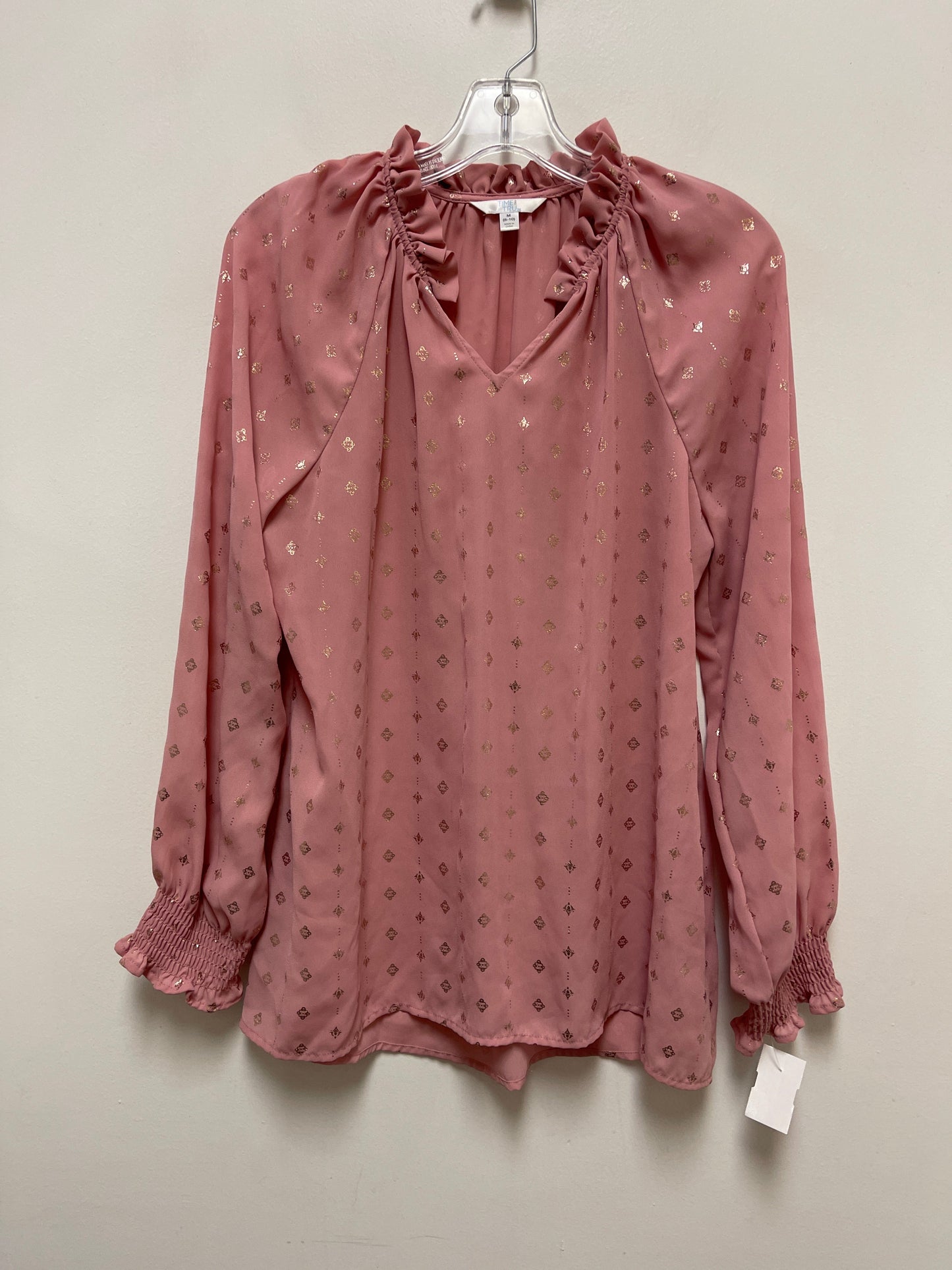 Top Long Sleeve By Time And Tru In Pink, Size: M