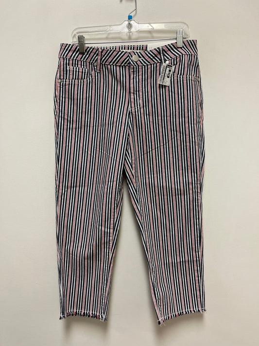 Jeans Cropped By Cato In Striped Pattern, Size: 12