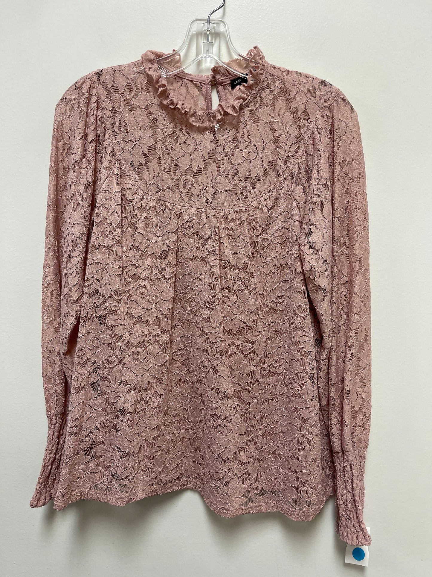 Top Long Sleeve By Cable And Gauge In Pink, Size: M