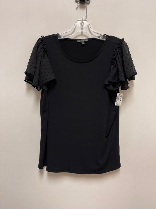 Top Short Sleeve By Adrianna Papell In Black, Size: M