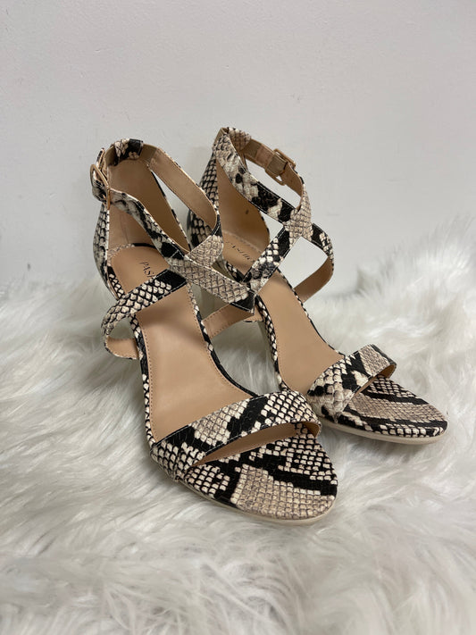 Sandals Heels Block By Clothes Mentor In Snakeskin Print, Size: 8