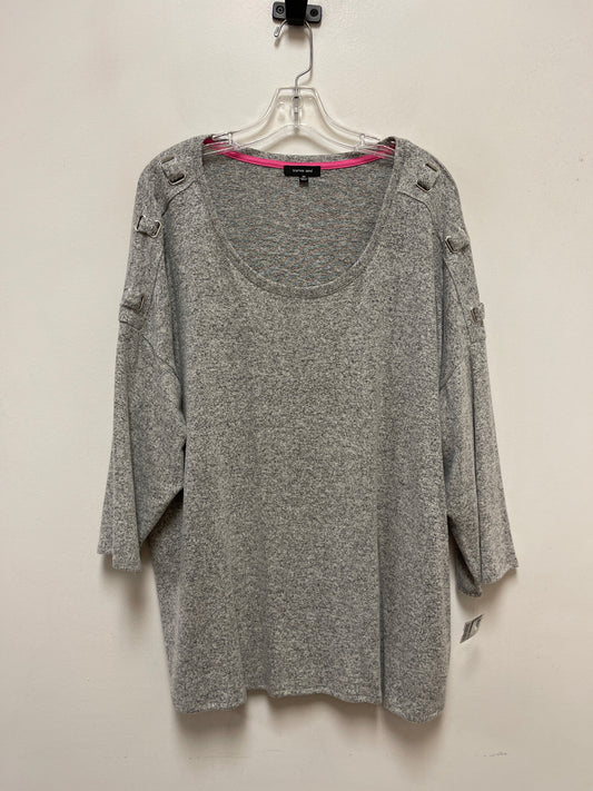 Top Long Sleeve By Verve Ami In Grey, Size: 3x