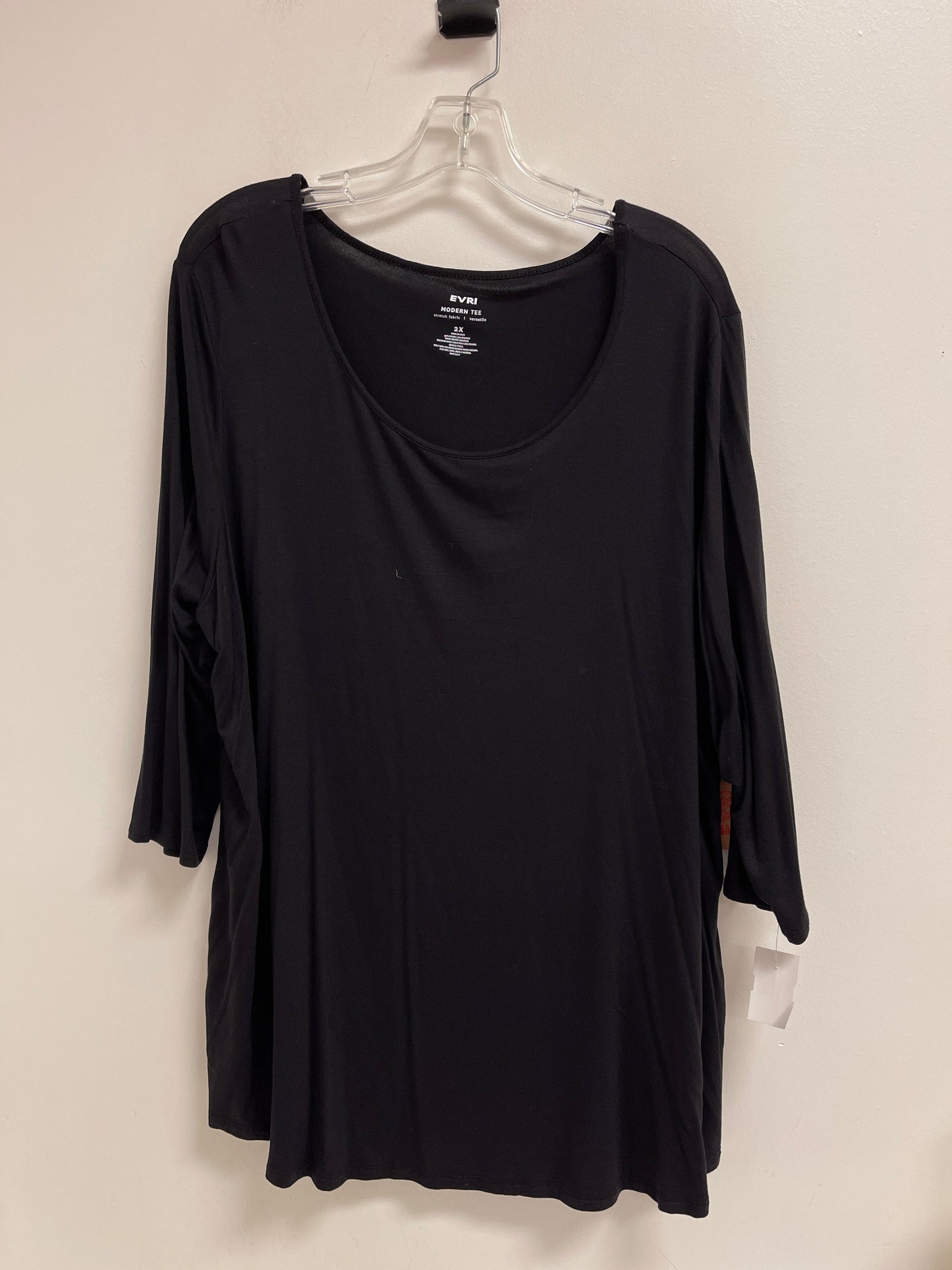 Top Long Sleeve By Evri In Black, Size: 2x