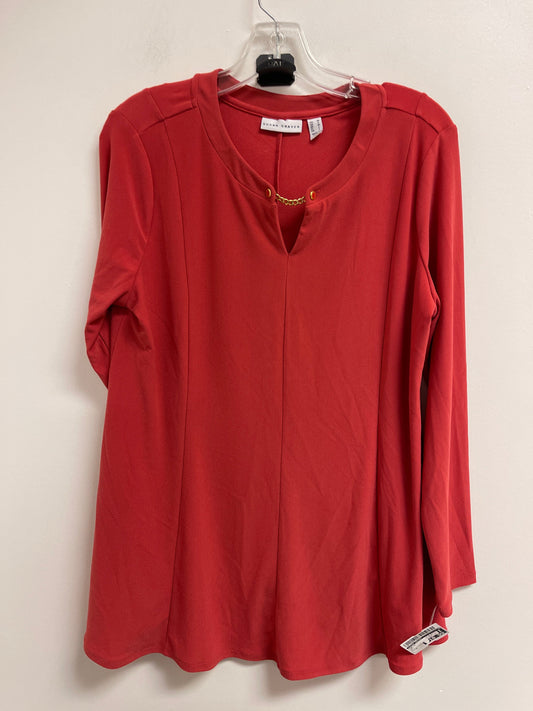 Top Long Sleeve By Susan Graver In Red, Size: M